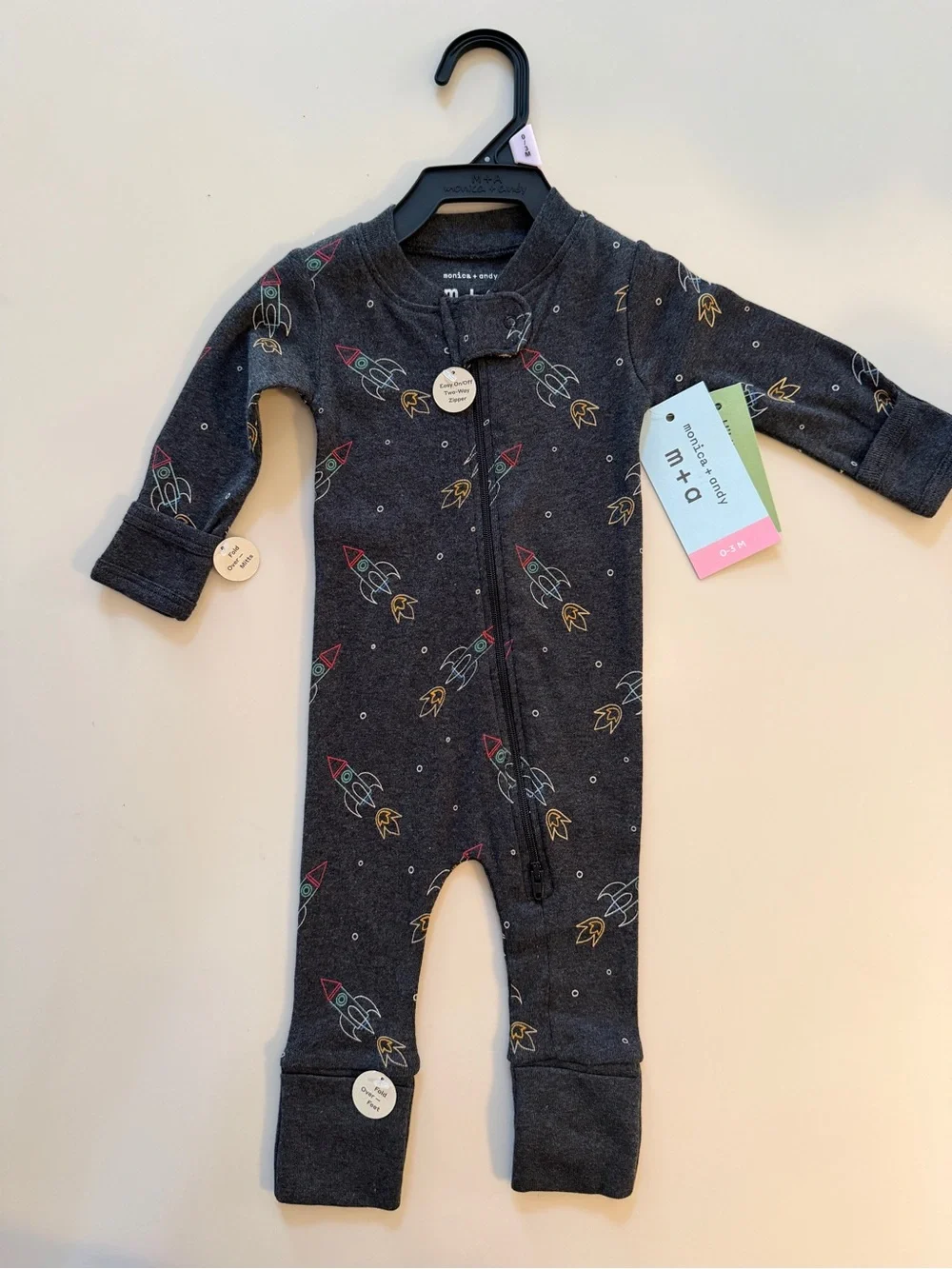 NWT Monica + Andy Organic Cotton Pajamas Lot (3 Pairs) 0-3M